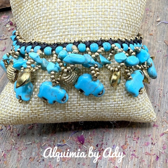 Maximalist turquoise and charms colorful bracelet - Picture 1 of 2